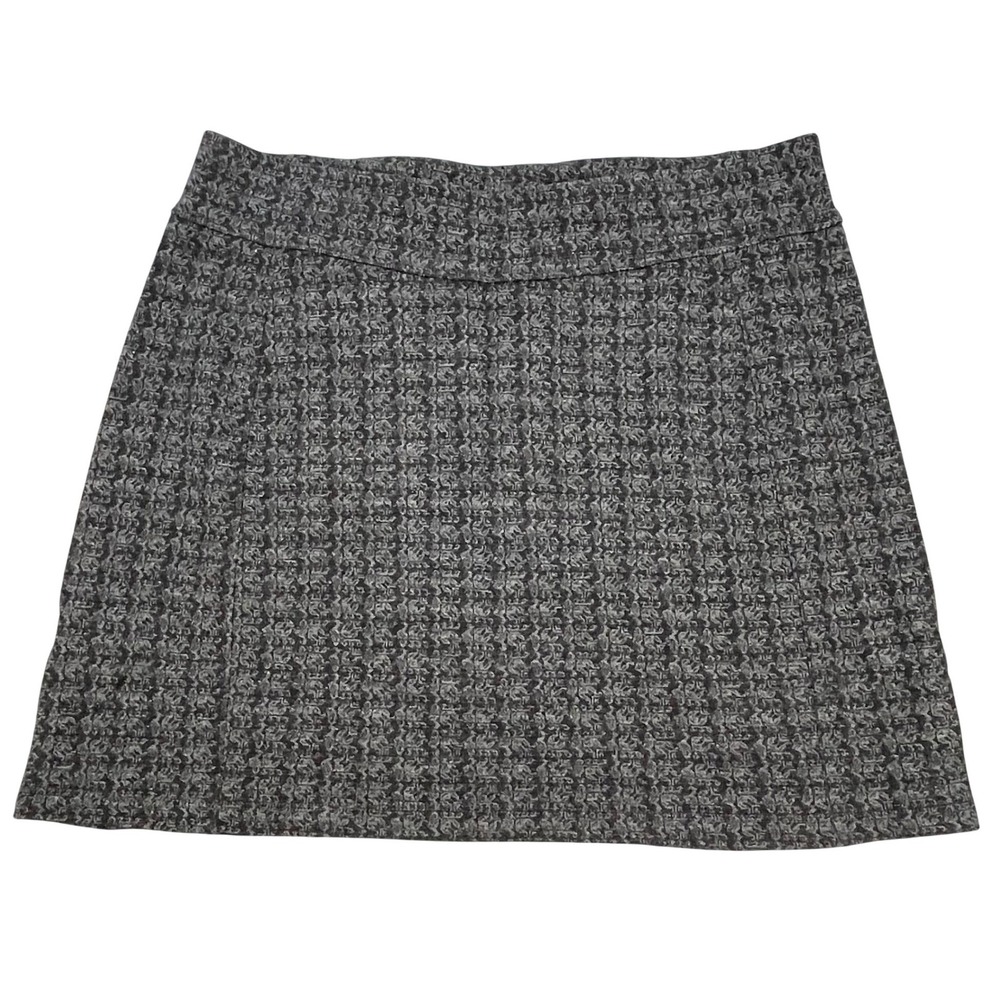 Ibex Gray Merino Wool Textured Knit Mini Skirt Women Size L